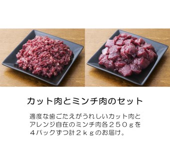【6回定期便】 森のジビエ for PET 鹿肉 2kg ペットフード 犬 猫 A-JK-C01A