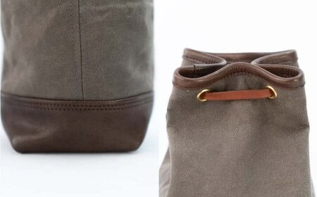 シカ革巾着袋(鹿革+帆布) Z-UY-A08A