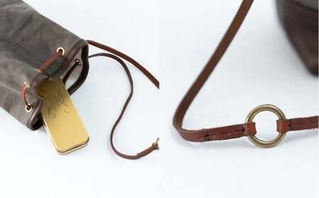 シカ革巾着袋(鹿革+帆布) Z-UY-A08A