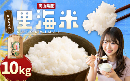令和7年産 里海米 （キヌムスメ） 10kg 【2025年10月上旬から2026年9月下旬発送予定】／ きぬむすめ お米 米 精米 白米 ご飯 岡山県 美咲町