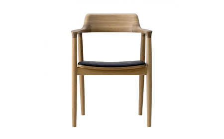 HIROSHIMAアームチェア（張座）ホワイトオーク・レザー[2976-31#5191]