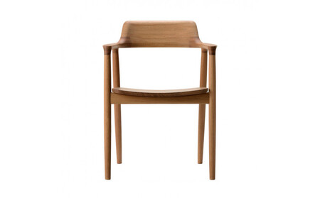 HIROSHIMAアームチェア（板座）ホワイトオーク・ナチュラルクリア[2975-21]