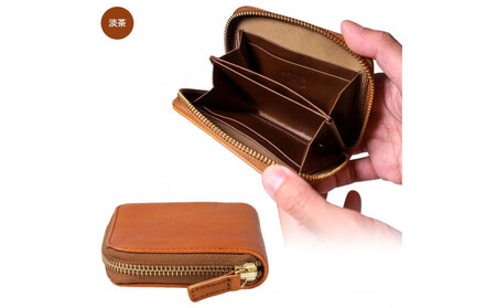 \年内発送/ミニマム財布栃木レザーWコガシ/淡茶 L008