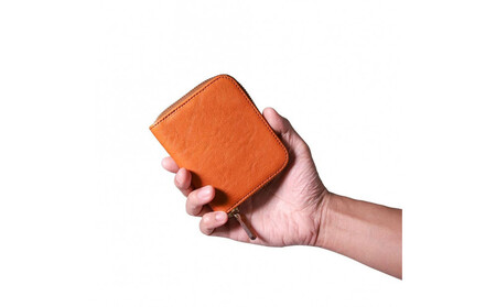 \年内発送/ミニマム財布栃木レザーWコガシ/淡茶 L008