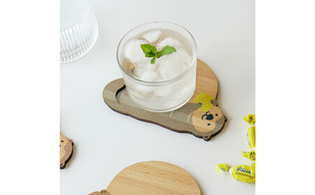 Ten＆O　木製コースター　ひろしまぱんだ × ひろしまらっこ　各1枚 合計2枚入り）