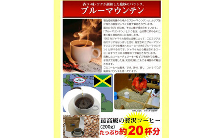 コーヒーの王様「ブルーマウンテン」（200g）【細挽き】