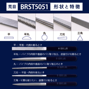 ツボサン ブライト900 組ヤスリ5本組セット荒目(BRST5051) ku140-008-r