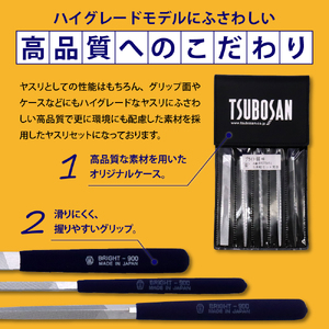 ツボサン ブライト900 組ヤスリ5本組セット荒目(BRST5051) ku140-008-r