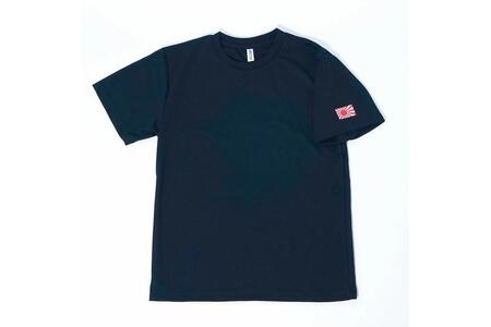 Tシャツ【左腕 軍艦旗】自衛隊グッズ ワンポイント 旭日旗　ネイビー　Sサイズ ku091-079-s-r