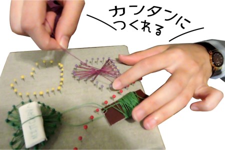 まち針 ストリングアート「春告げ小鳥」北欧 ガラス製 まち針