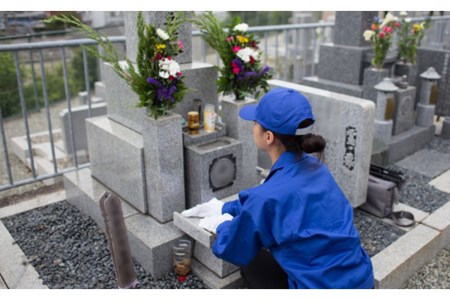お墓清掃代行 ライブ配信プラン（プレミアム）掃除 サービス お墓 お盆 墓掃除 墓石清掃 墓地清掃 広島県 呉市 ku078-011-r