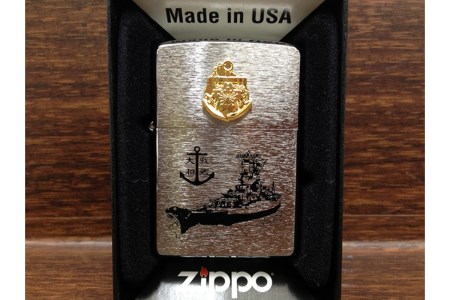 ZIPPOライター[戦艦大和Type3（金イカリ）] ジッポライター 専用BOX入り エッチング加工 大日本帝国海軍 ヤマト 広島県 呉市