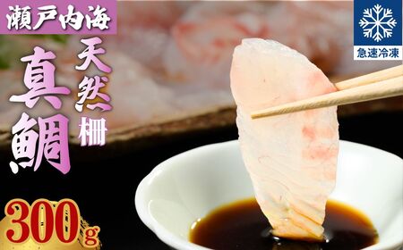 瀬戸内「天然」真鯛 お刺身用 300g 柵でお届け（急速冷凍）便利な小分け 100gパック 【鯛 マダイ タイ 鯛めし 鯛茶漬け ブロック 海鮮 魚介 即日加工 鮮度抜群 個包装 おせち 正月 正月料理】