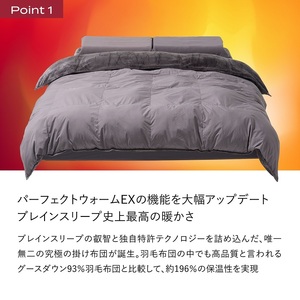 ブレインスリープ コンフォーター パーフェクト ウォーム EX セミダブル（SEMIDOUBLE）掛け布団 ふとん カバー不要 断熱 毛布 サステナブル 219002