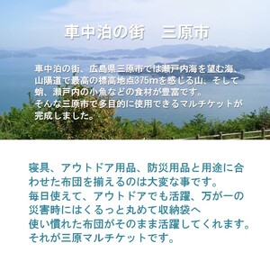 三原マルチケット 防災 寝袋 車中泊 羽毛布団 収納袋付 多目的 シングル ネイビー（150×210）　016106