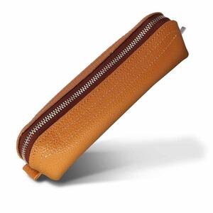 革工房いんのしま 牛革ファスナーペンケース5本挿し【色:キャメル】
