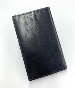 革工房いんのしま シワが楽しめる牛革ブックカバー新書本サイズ(色：黒)