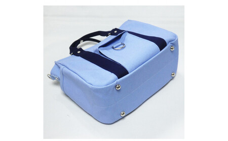 petit-KOGU （B5）水色/紺　2WAY [尾道 帆布鞄 彩工房]