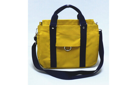 petit-KOGU （B5）からし/紺　2WAY ［尾道 帆布鞄 彩工房］