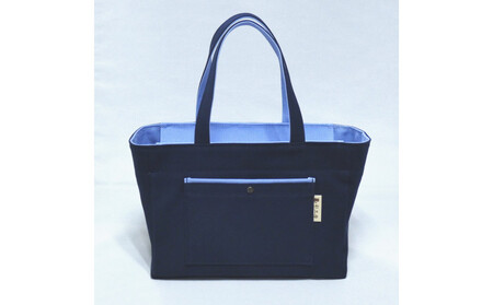 Block（小）紺/水色［尾道 帆布鞄 彩工房］