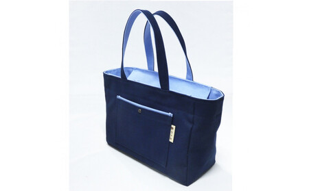 Block（小）紺/水色［尾道 帆布鞄 彩工房］