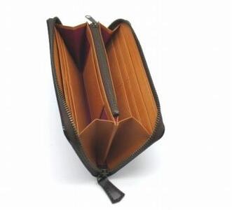 革工房いんのしまコードバンラウンド長財布濃茶