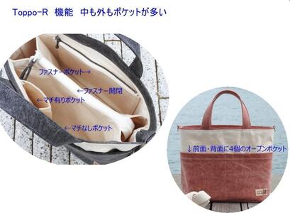 備後浪漫　Toppo-R 紅 2WAY［尾道 帆布鞄 彩工房］