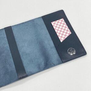 革工房いんのしま山羊革(ゴート)ブックカバー文庫本サイズ(色:紺)