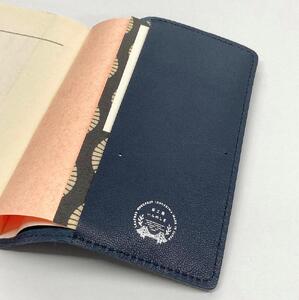 革工房いんのしま山羊革(ゴート)ブックカバー文庫本サイズ(色:紺)
