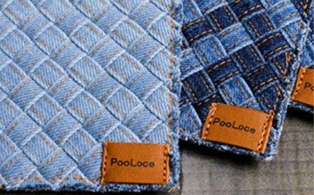 コースター デニム加工職人の手仕事から生まれた『デニムループ スクエアコースター』 (市松)  [BADK014]