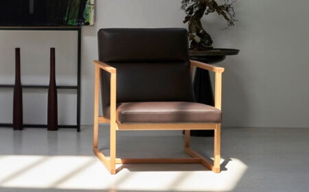 椅子（ダークブラウン）ラウンジナチュラルレザー製 [BABV014] 椅子