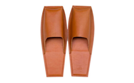 スリッパ KZ#436（ブラウン）OKAERI（L/26.0-28.0cm）セミアニリンレザー製  [BABV018] スリッパ