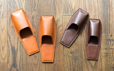 スリッパ KZ#436（ブラウン）OKAERI（L/26.0-28.0cm）セミアニリンレザー製  [BABV018] スリッパ