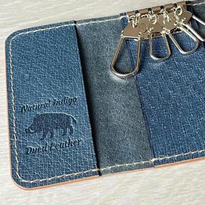 藍染ジビエレザー(猪)のキーケース  [BAAN008] キーケース