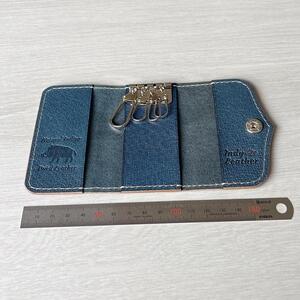 藍染ジビエレザー(猪)のキーケース  [BAAN008] キーケース