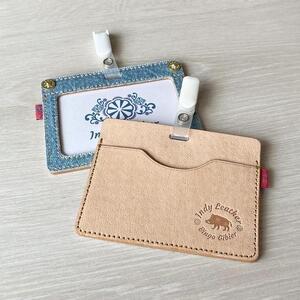 【ライトブルー】福山デニムとジビエレザーの名札カードケース [BAAN007] レザー