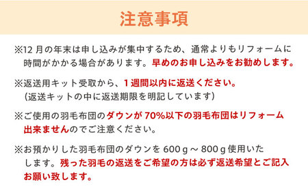 リフォーム券 羽毛布団を羽毛寝袋に！ Reリーブダウンシュラフ 【ネイビー】　[BAAK078]布団リフォーム