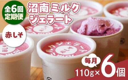 【全6回定期便】沼南ミルクジェラート 赤しそ ６個 [BAEC040]ジェラート