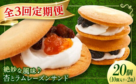 【全3回定期便】お菓子  杏とラムレーズンサンド 10個入り×2[BAFL019]杏
