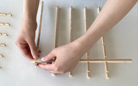 インテリア 格子額キット（白木） [BAEM012] 写真入れ ポストカード はがき 木製 壁掛け 手作り