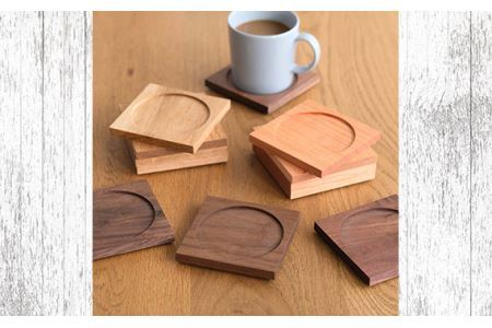 No.580-02 府中家具 木製オリジナルコースター オーク