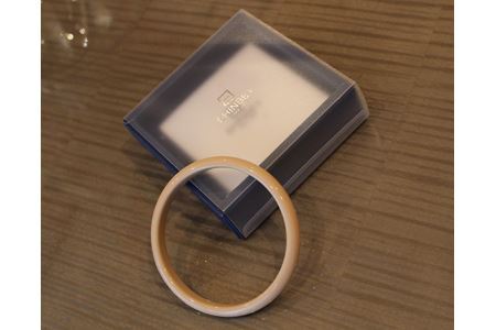 SHINBEY　漆バングル　ベージュ　L No.246