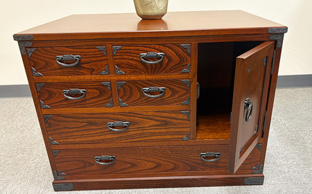 府中民芸家具　高級小箪笥　54型（4段扉付き）20kg No.1079