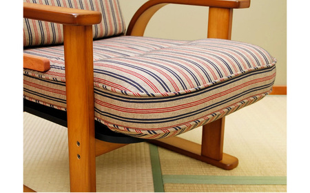 No.1191 肘付き高座椅子 ハイタイプ リクライニング機能付き ／ 椅子 家具 スツール リクライニングチェア 座椅子 日本製 国産 広島県