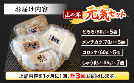 【全3回定期便】山の芋元気セット[APAD003] 冷凍食品 おかず 惣菜