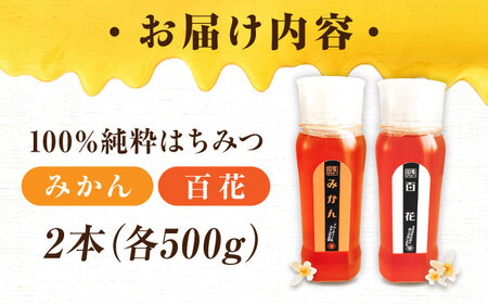 はちみつ チューブ2本セット（百花・みかん）各500g [APBO003] はちみつ