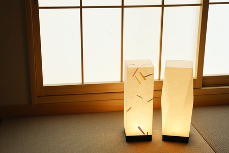 提灯 大竹和紙モデル 鯉紙｜大竹 ちょうちん 和風 和室照明 ランプシェード ペーパーランタン 行灯 [2280]