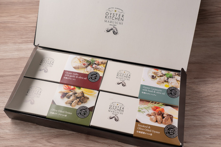 広島安芸津産 牡蠣オリーブオイル漬け 小箱4種セット