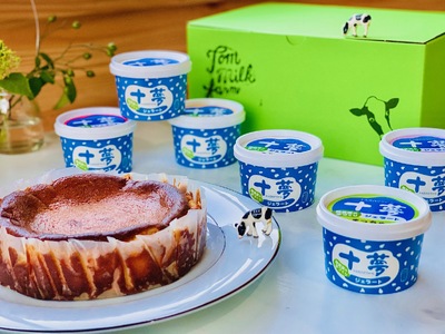 牧場直送十夢ジェラート、バスクチーズケーキセット【配送不可：離島】