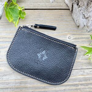 広島ジビエレザー 東広島産天然鹿革 本革ファスナー小銭入れ お札も